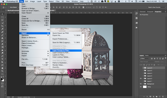 Photoshop Export Layer Comps