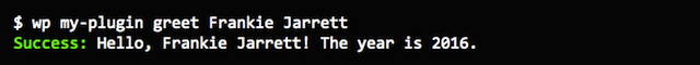 WP-CLI Positional Arg Terminal