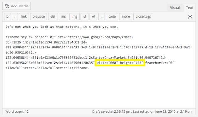 google maps parameters