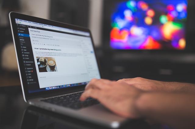 WordPress Page Editor on a Laptop