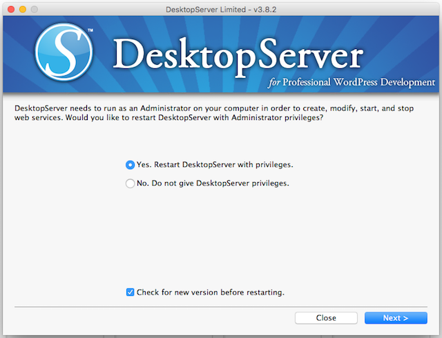 DesktopServer Administrator