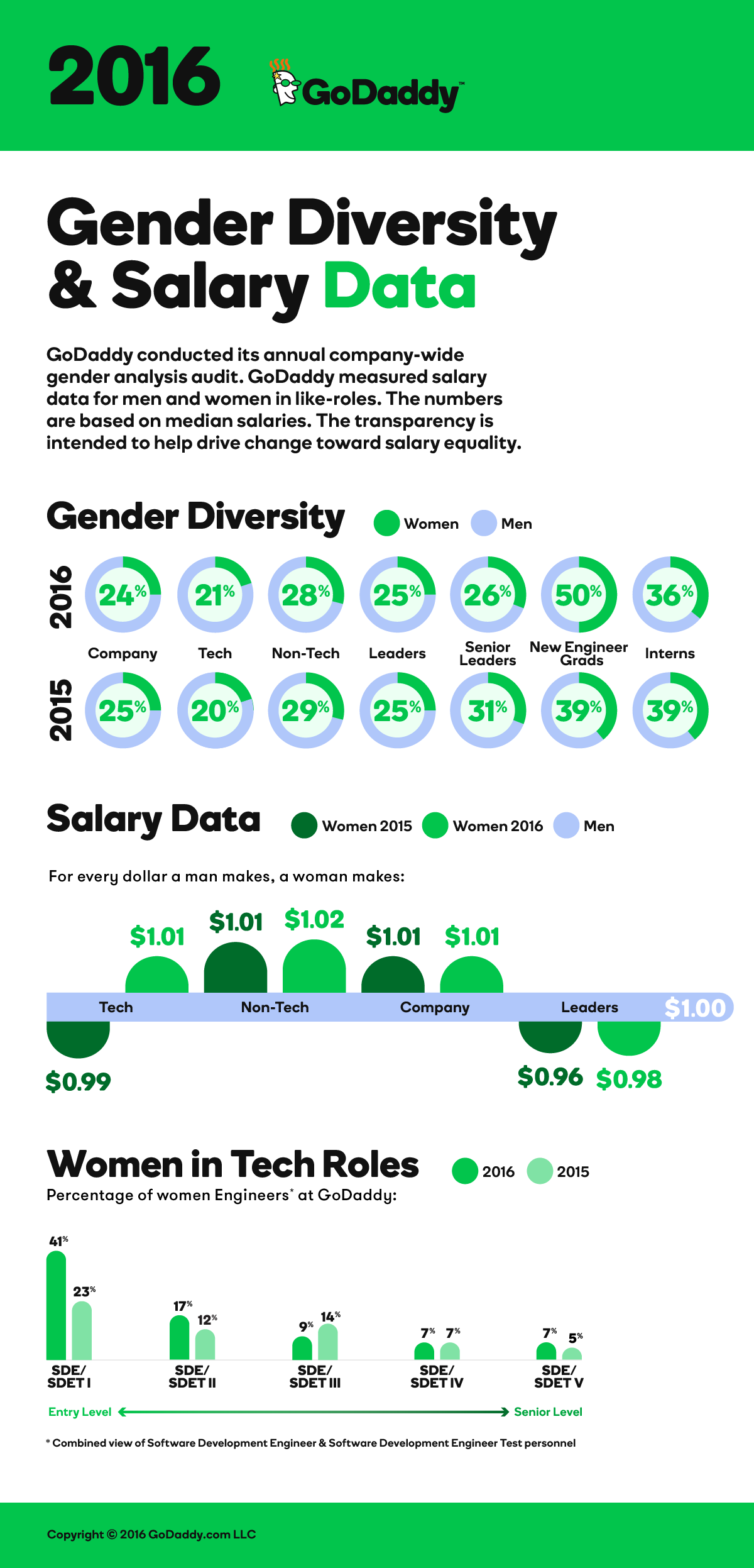 GoDaddy Gender Diversity Salary Data Infographic