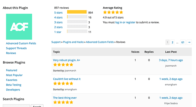 Advanced Custom Fields Reviews