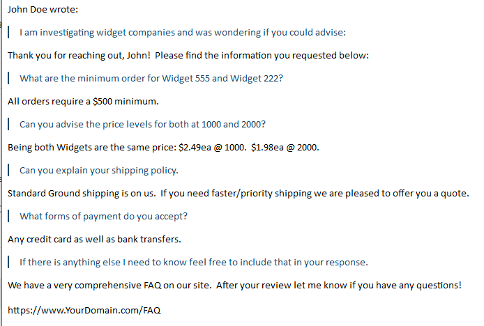 Email Replies Down Editing
