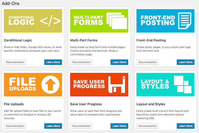 Ninja Forms WordPress Add-Ons