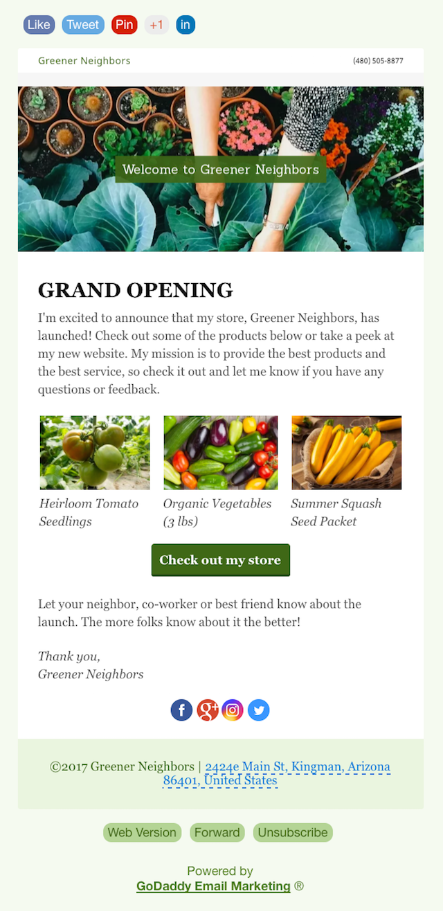 godaddy gocentral email marketing newsletter
