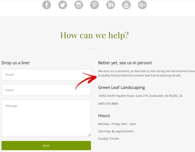 Website Contact Page Personal