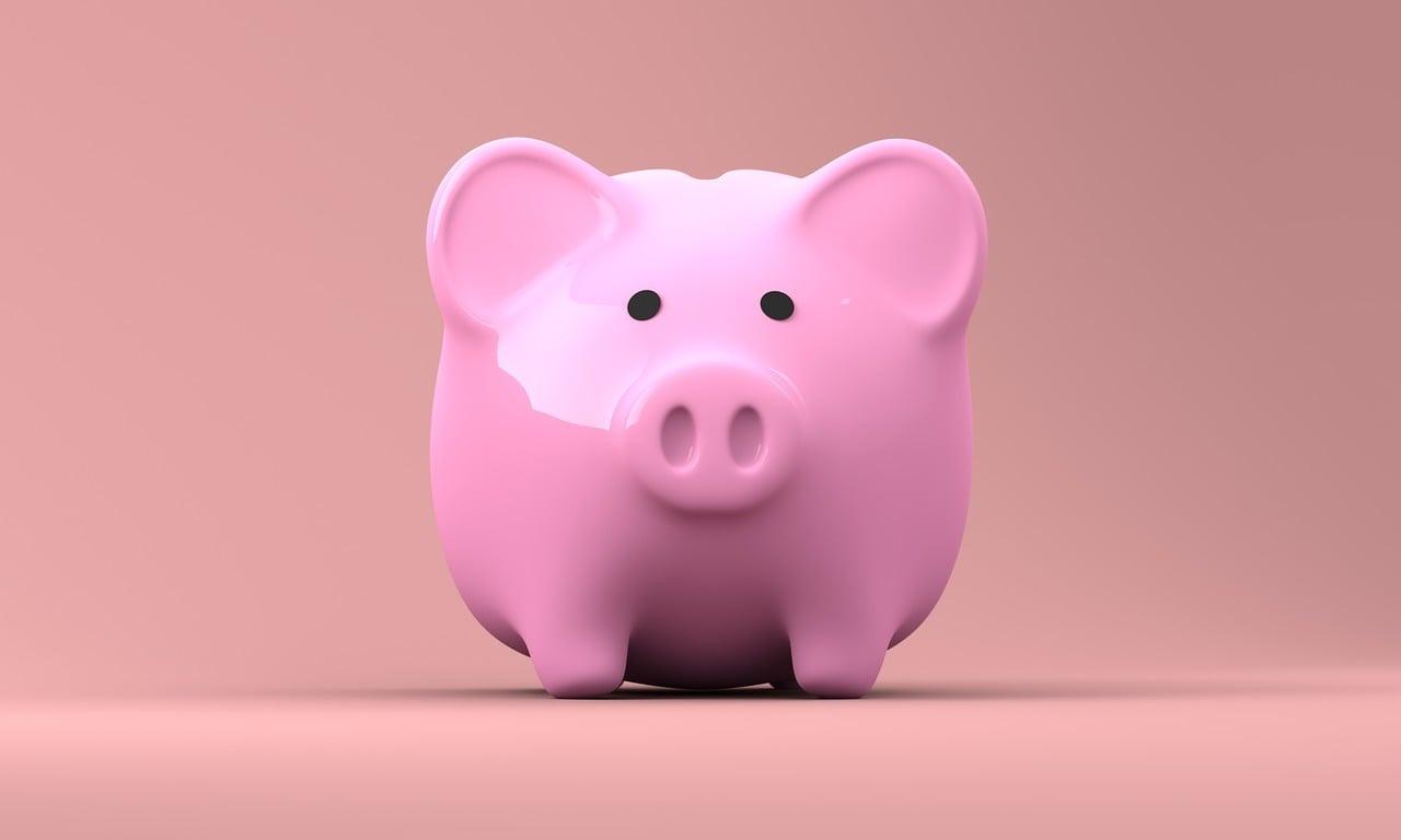 A Close-up of a Pink Piggy Bank