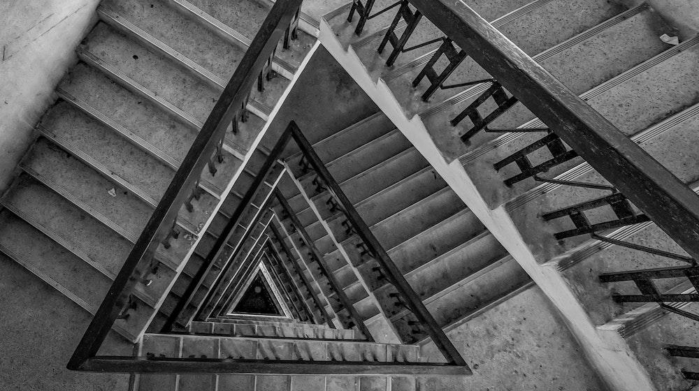 Shot of staircase looking down