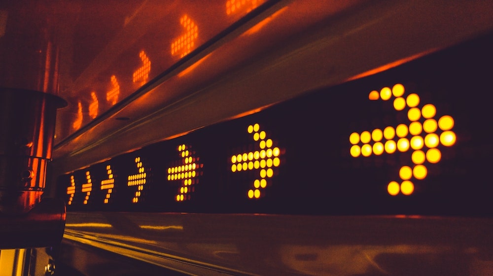Yellow Arrows on Digital Screen