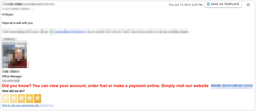 Example Of Prompt For Customer Reviews Using An Email Signature