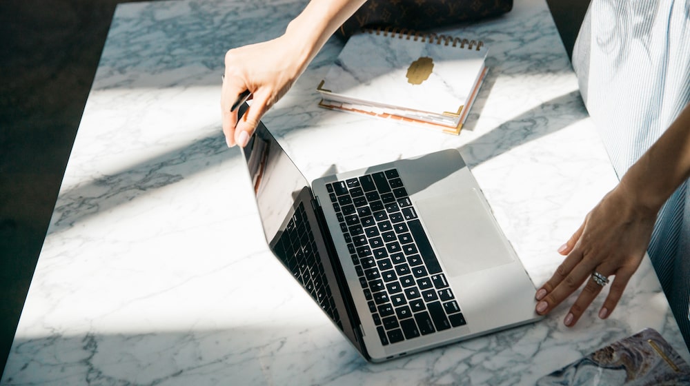 laptop on desk