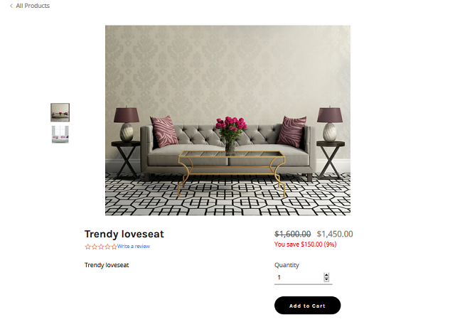 sofa product page for holiday shopping tips