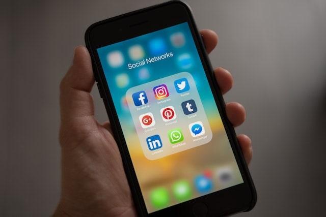 Social media apps on smartphone