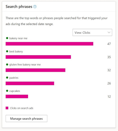 Example of search phrases option