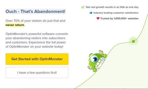Abandonment rate information from OptinMonster