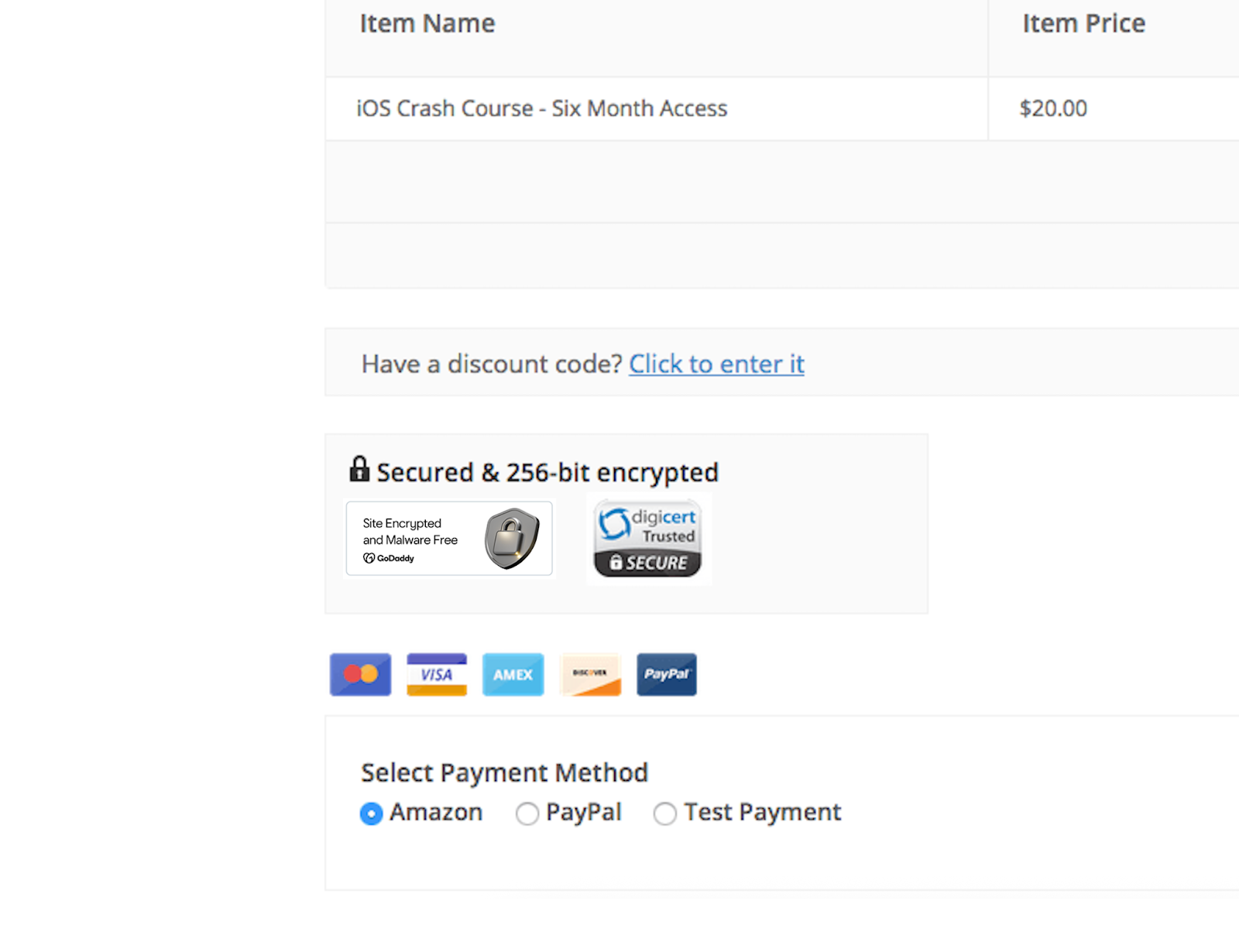 more noticeable trust badge section on the checkout page