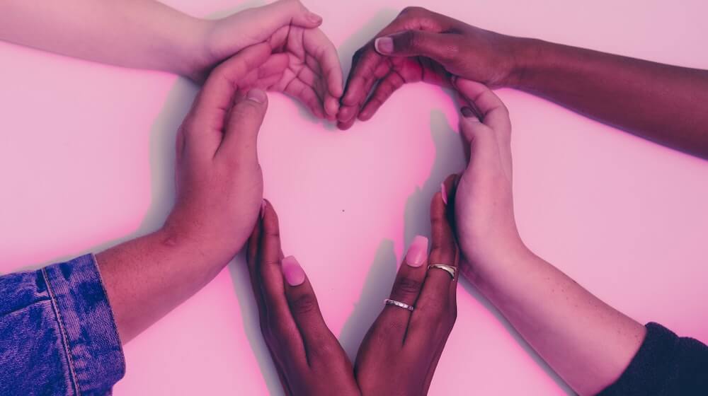 hands in the shape of heart