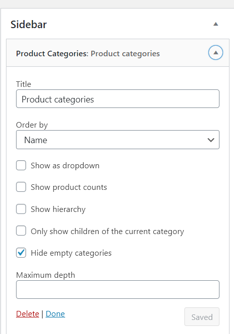 WooCommerce Product Visibility Sidebar