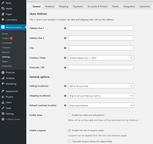 WooCommerce standard Shipping Setup Shipping Location