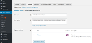 WooCommerce standard shipping setup flat rate