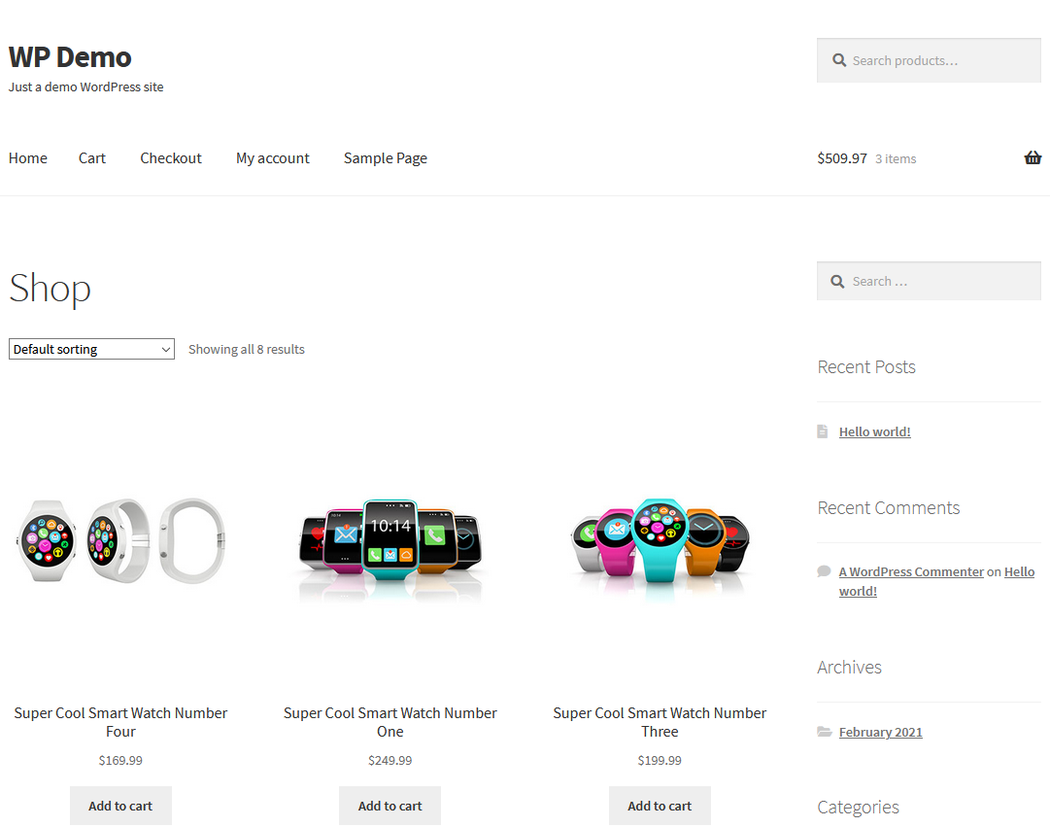 Create WooCommerce Pages Demo