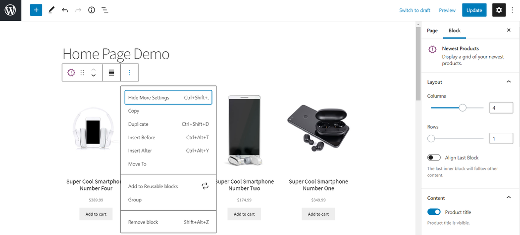 Create WooCommerce Pages Example