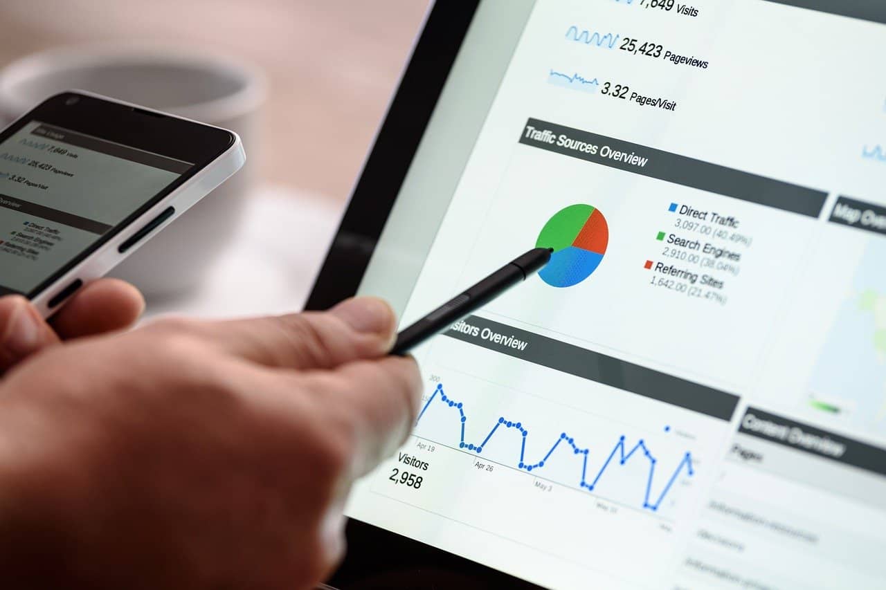 Marketing specialist working on his website