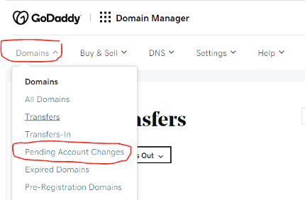 Pending account changes with red highlights