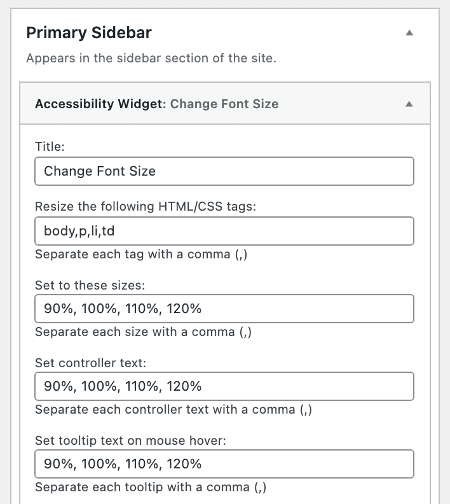 WordPress Accessibility Widget