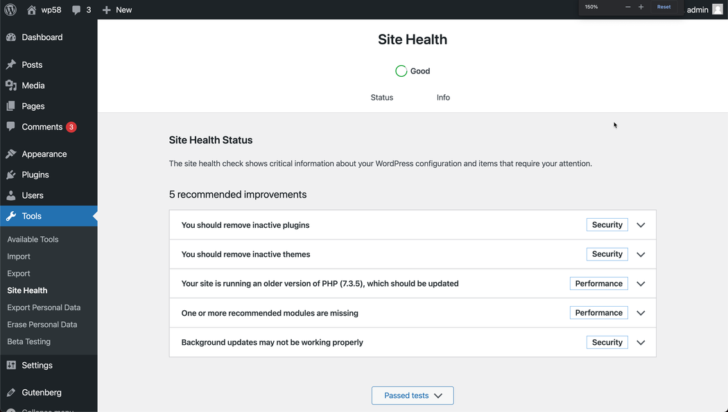 site health tool