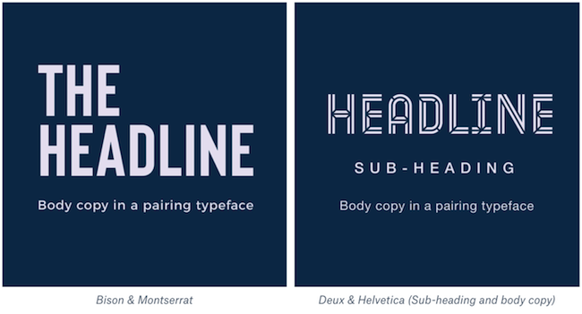 Example of bold font pairings