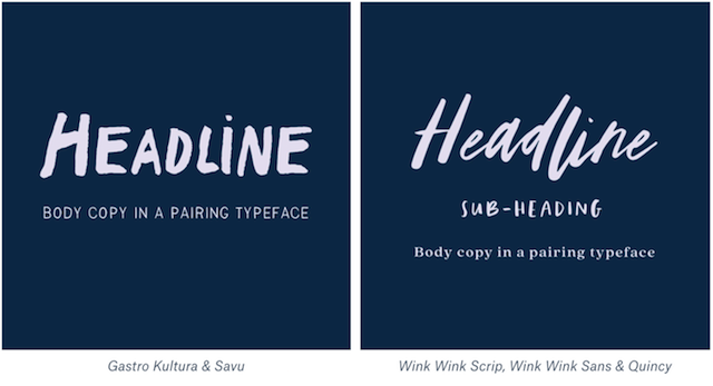Playful font pairings example