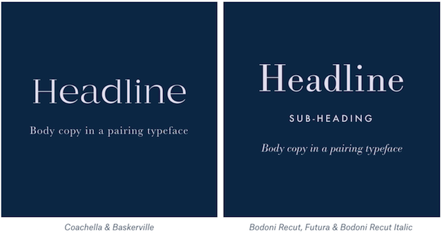 Classic font pairings example