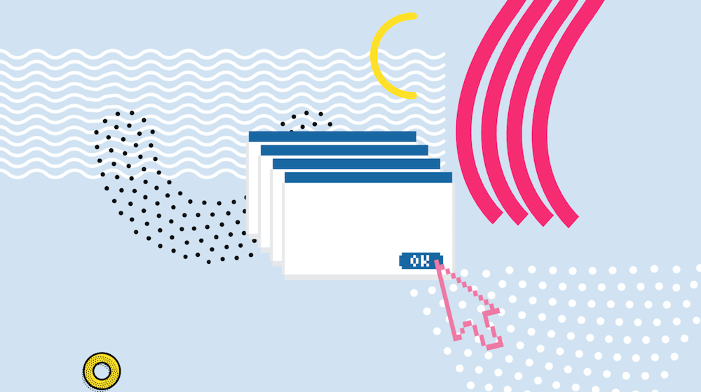 Illustration with cursor and OK button