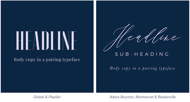 Elegant font pairings example