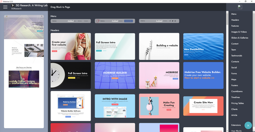 Content Tools for Web Developers and Designers Mobirise