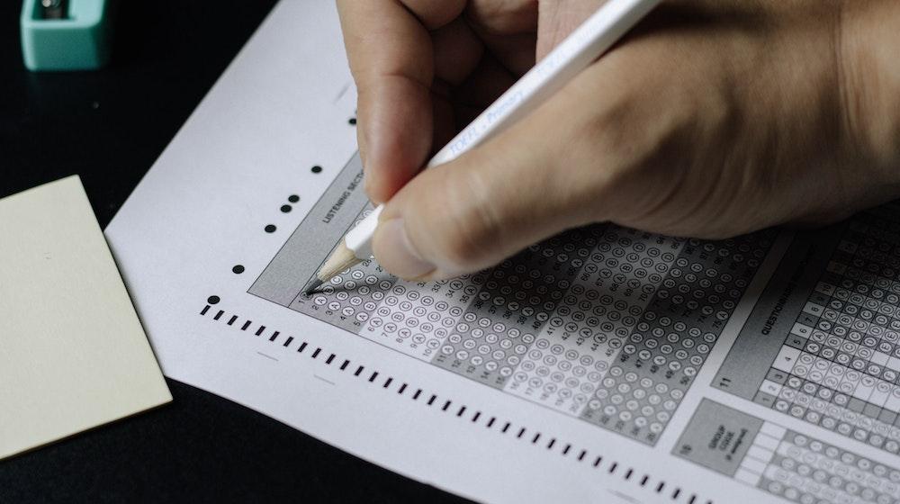 person taking a test