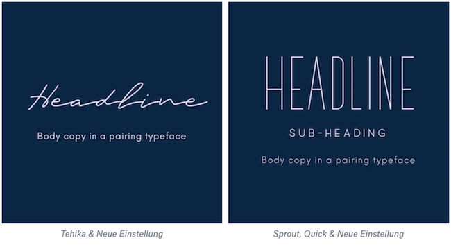 Minimal font pairings example