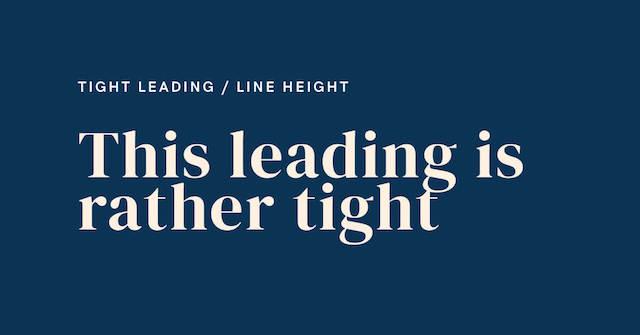 Example of tight leading in fonts