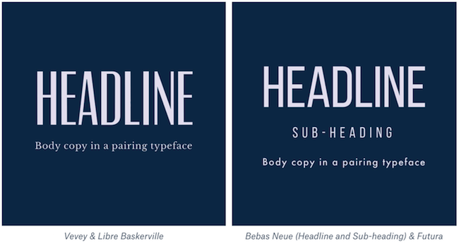 Modern font pairings example
