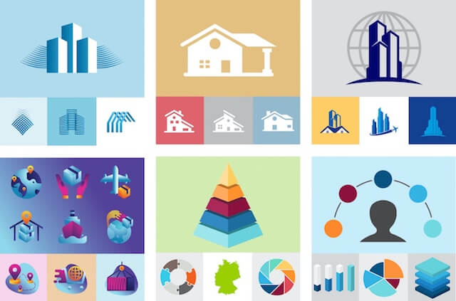 Corporate graphic collection GoDaddy Studio