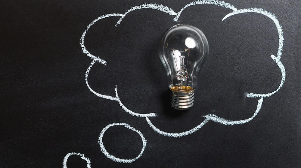 lightbulb in an idea bubble