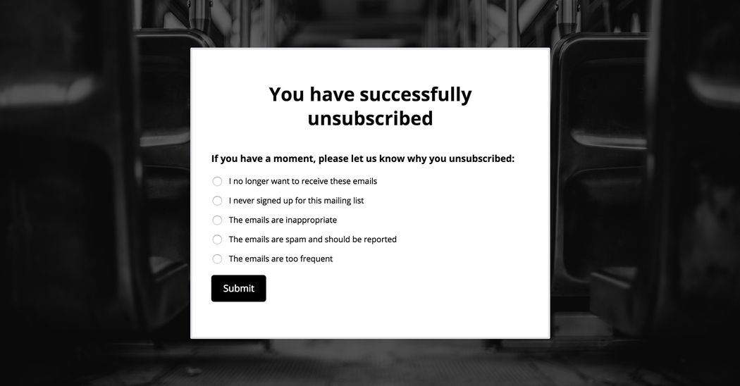 Unsubscribe email