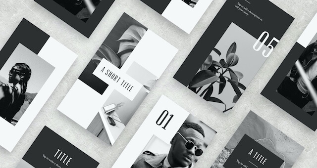 Modern monochrome layouts from GoDaddy Studio