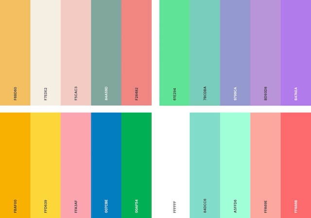 Playful color palettes