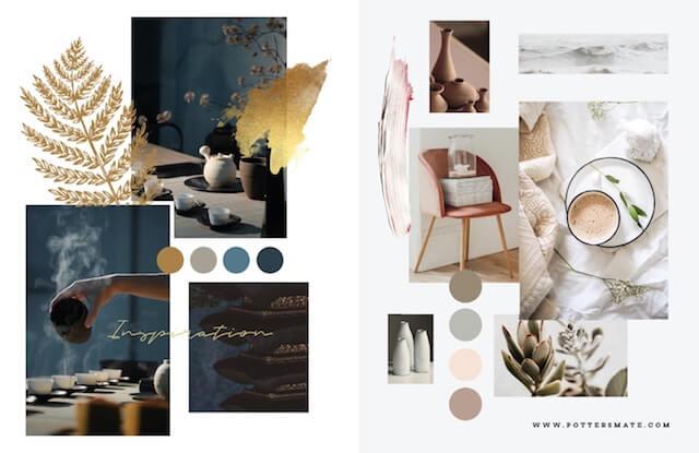 Mood boards for social media ad inspiration
