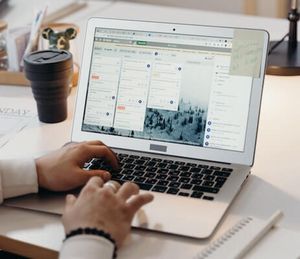 project management tool on laptop