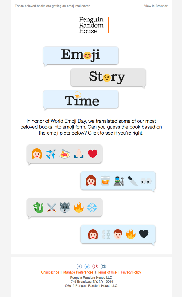 Example of efficient emails for Milennials