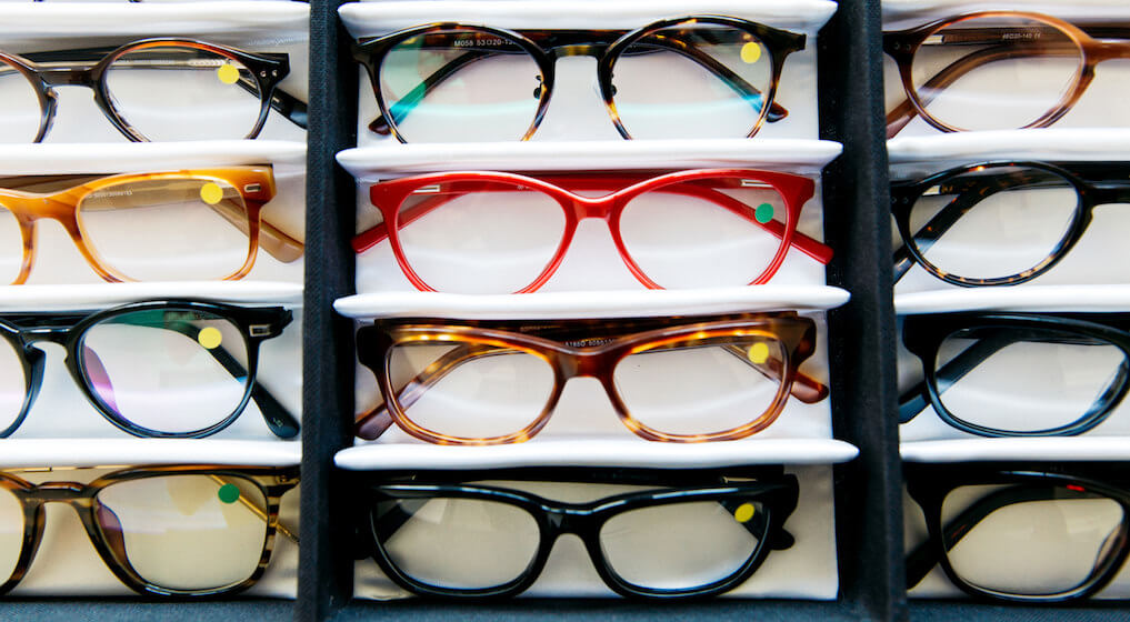 Reading glasses on display